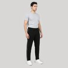 Men's Black Tapered Fit Side-Striped Track Pants, काला, small