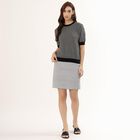 Women's Black Cotton Round Neck Geometric Top, Black, small image number null