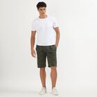 Men's Olive Green Printed Relaxed Fit Jamaican Shorts, Light Green, small image number null