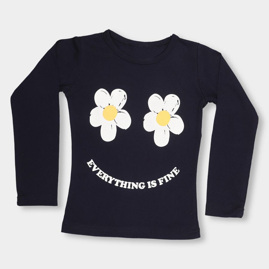 Girls' Top , Navy Blue, large image number null