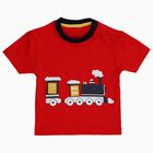 Infants Bright Cherry Red Cotton Round Neck Casual T-Shirt, Red, small image number null