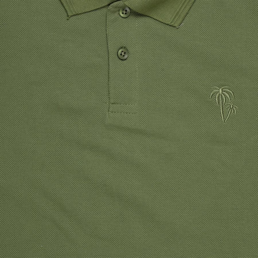 Boys Olive Round Neck Casual Half Sleeve T-Shirt, Olive, large