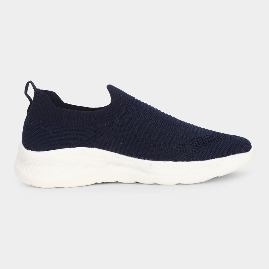 Women's Deep Midnight Navy Blue Slip-On Casual Sneakers, Blue, large