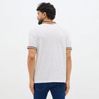 Men's Bright White Cotton Polo Collar Casual T-Shirt, Brown, small image number null
