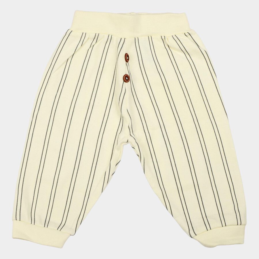 Infants' Off White Jogger Striped Cotton Pyjama, Off White, large
