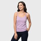 Women's Lavender Cotton Scoop Neck Camisole Slip, लाइलेक, small