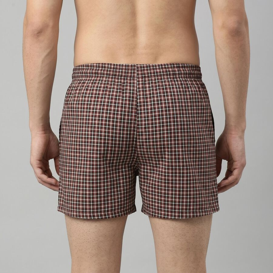 Men's Maroon Regular Fit Solid Boxers, Maroon, large