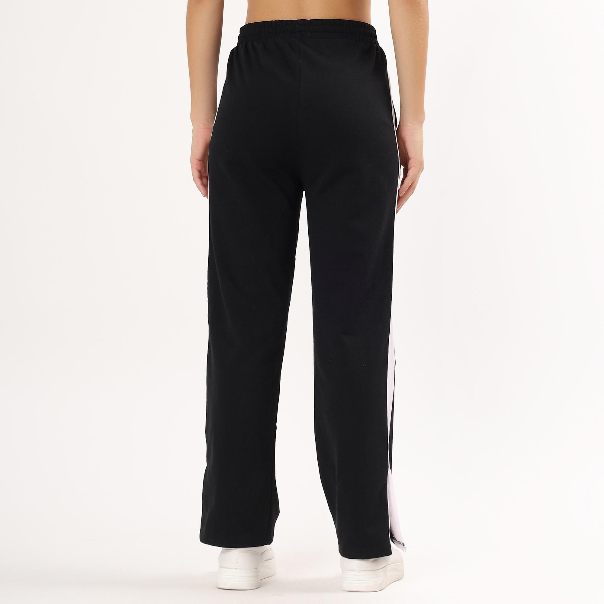 Brink Women's Jet Black Straight Fit Regular Track Pants | Vishal