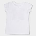Girls Bright Snow White Cotton Crew Neck Short Sleeve T-Shirt, White, small