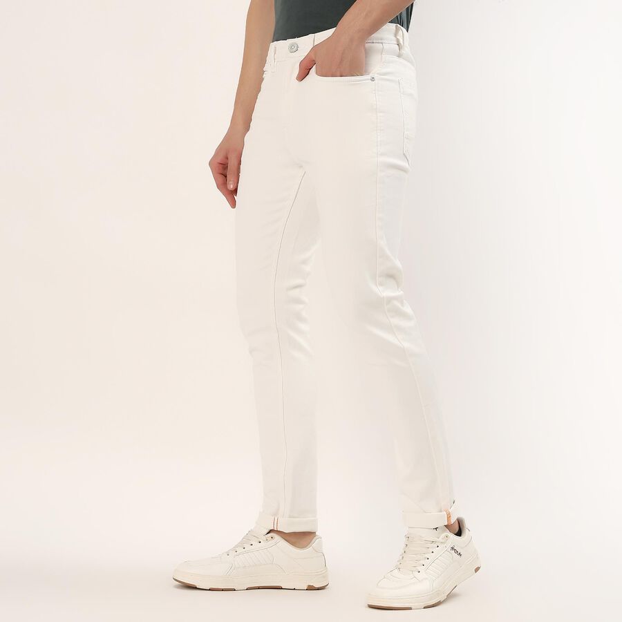 Men's White Slim Fit Stretchable Jeans, White, large