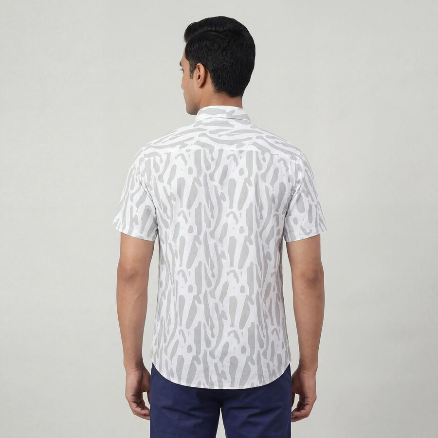 Men's Light Grey Cotton Spread Collar Classic Casual Shirt, हल्का ग्रे, large