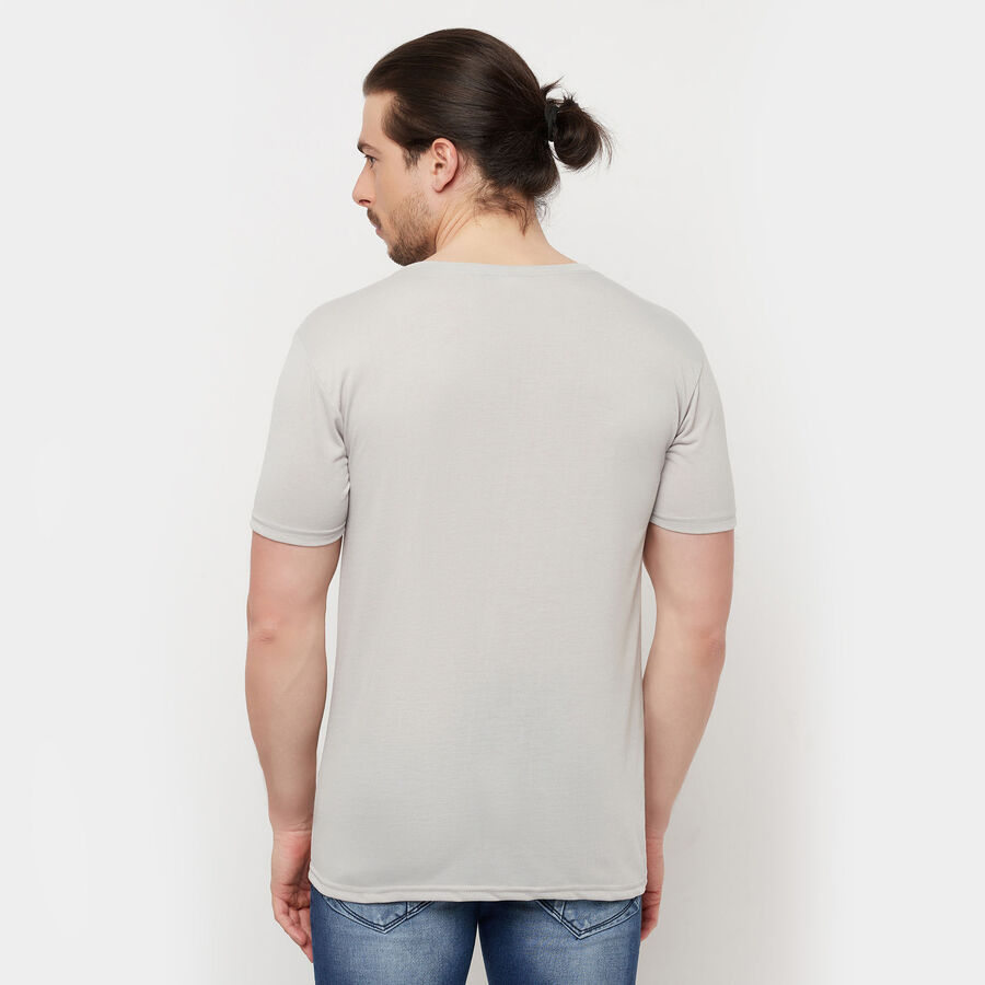 राउन्ड नेक टी-शर्ट, हल्का ग्रे, large image number null