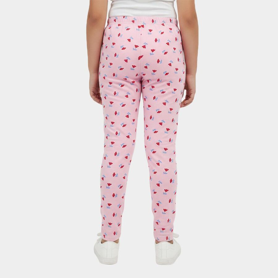 Girls' Cotton Blend Minimalist Pyjama, हल्का गुलाबी, large