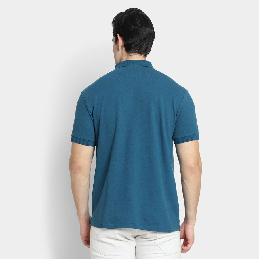 Men's Collared Half Sleeves T-Shirt , टील ब्लू, large image number null