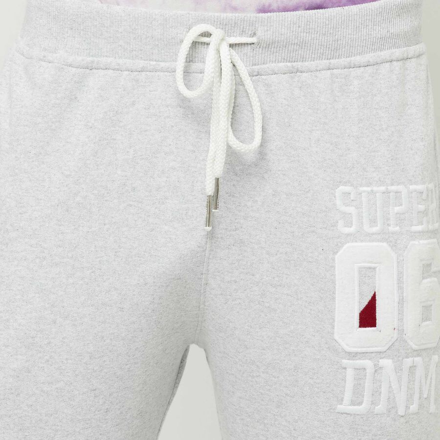 Cut & Sew Basic Track Pants, Melange Mid Grey, large image number null