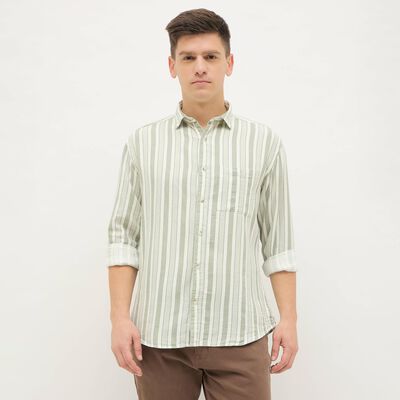 Men's Light Sage Green Cotton Classic Casual Shirt