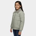 Girls' Light Sage Green Shawl Collar Casual Jacket, Light Green, small image number null