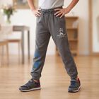 Boys Grey Jogger Fit Graphic Printed Winter Pyjama, गहरा ग्रे, small