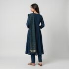 Women's Navy Blue Embroidered Ethnic Set, Teal Blue, small