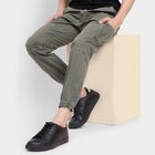 Men's Slim Fit Casual Trousers , Olive, small image number null