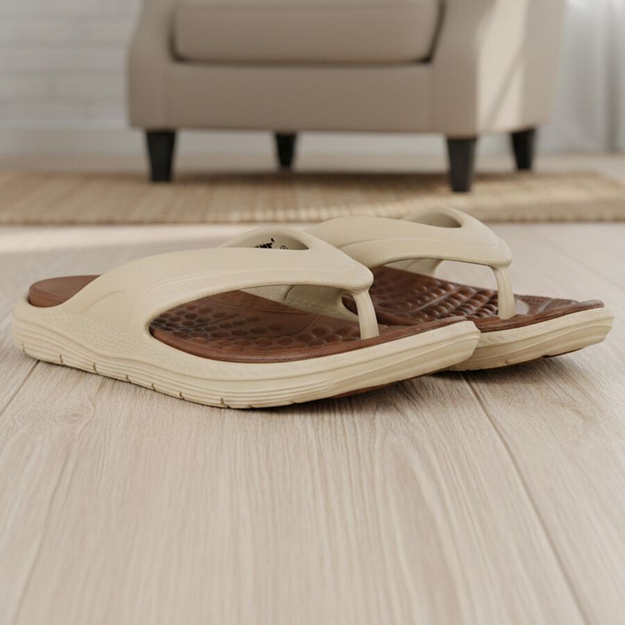 Men's Slipper, भूरा, large