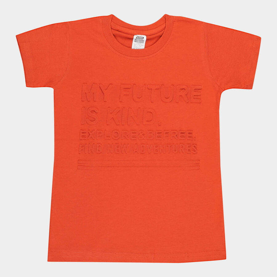 Boys Cotton T-Shirt, Rust, large image number null
