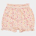 Girls' Peach Regular Fit Floral Printed Bloomer, पीच, small