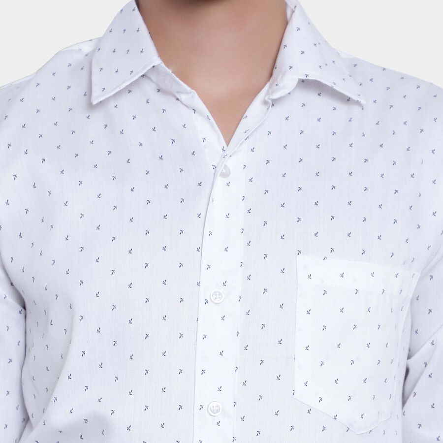 Printed Formal Shirt, White, large image number null