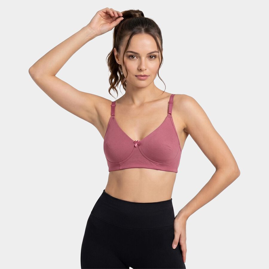 Women's Wine V-Neck Bralette Bra, वाइन, large