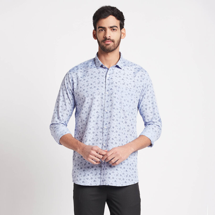 Printed Casual Shirt, Light Blue, large image number null