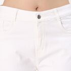 Women's Bright White Bootcut High-Rise Jeans, सफ़ेद, small image number null
