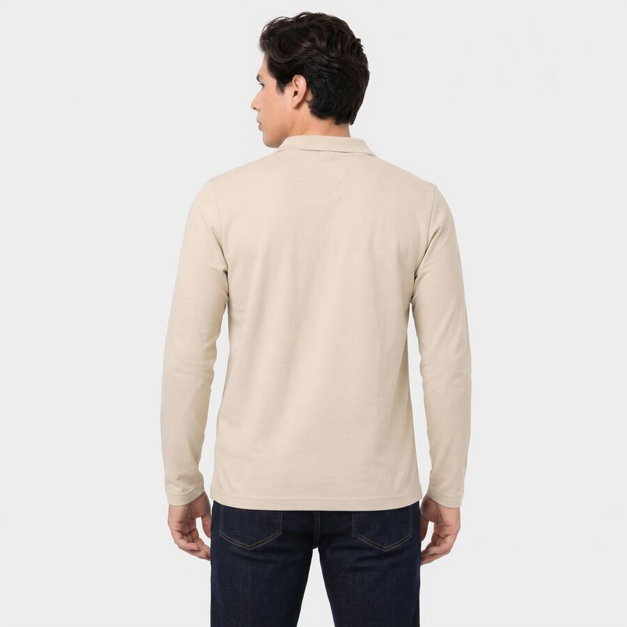 Men's Beige Polo Neck Polo T-Shirt, गहरा पीला, large