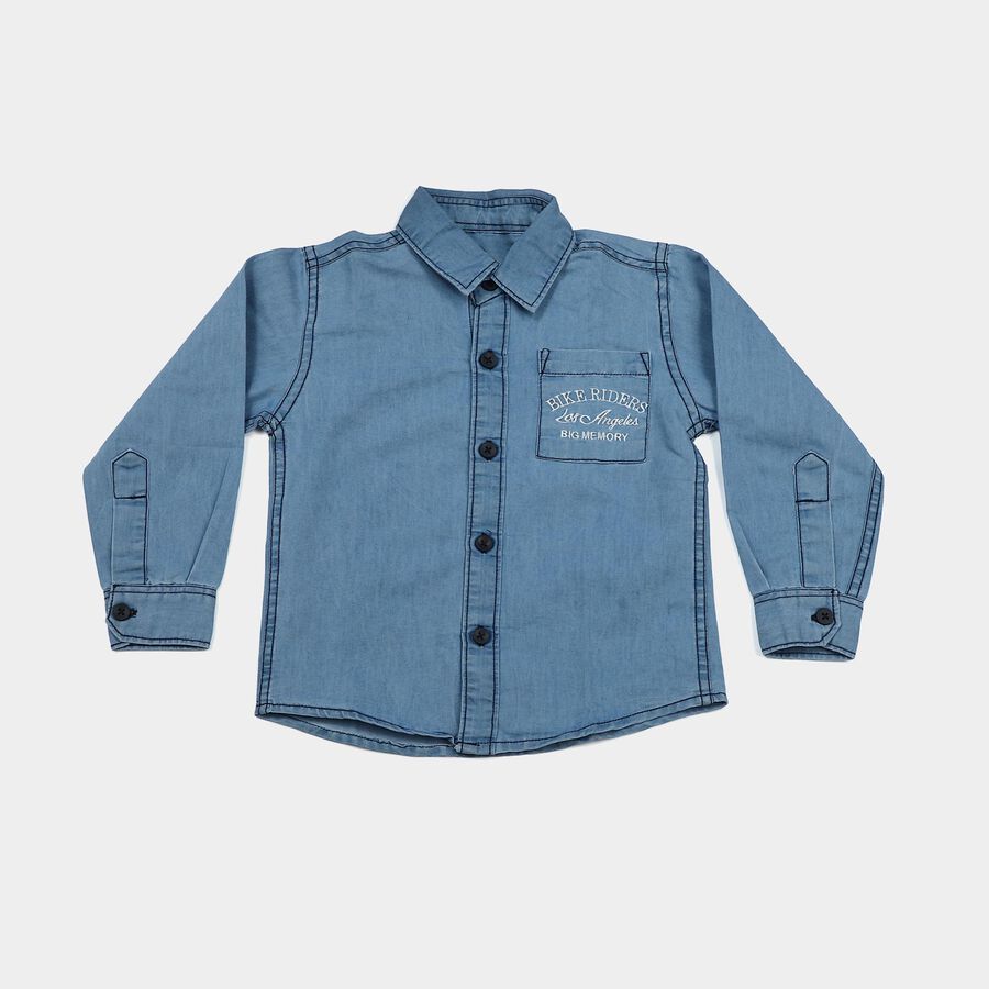 Boys Light Blue Casual Shirt, Light Blue, large