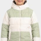 Girls' Mint Green Hooded Puffer Jacket, Light Green, small