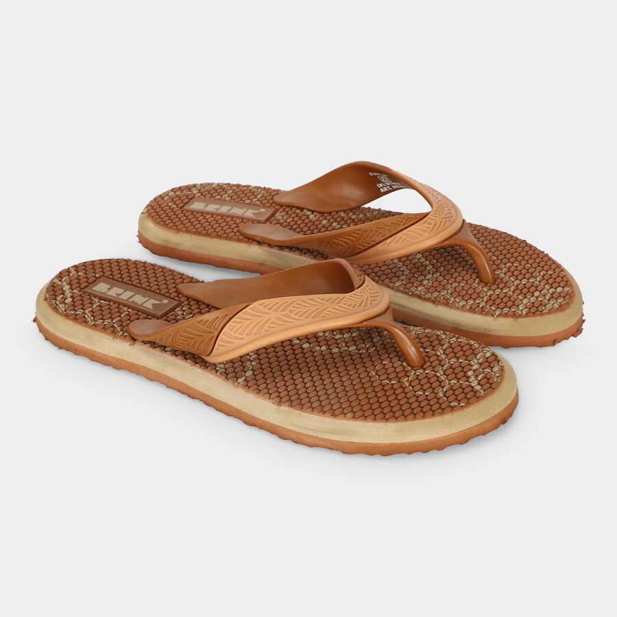 Women's Beige Toe-Post Flip-Flop Slippers, Beige, large