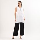 Women's Minimalist Viscose Wide-Leg Palazzos, Black, small