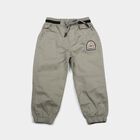 Boys Grey Regular Fit Drawstring Jogger Trousers, हल्का ग्रे, small