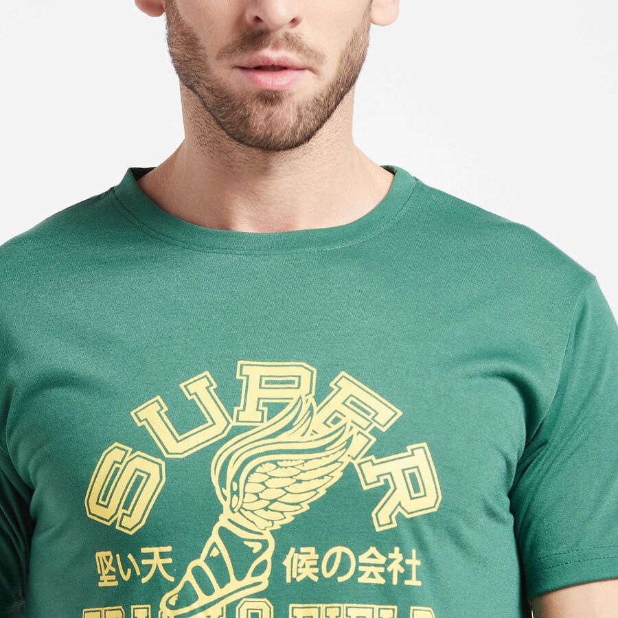 Round Neck T-Shirt, Dark Green, large image number null