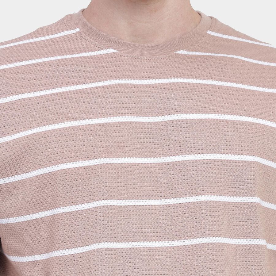 Men's Round Neck Half Sleeves T-Shirt , Light Pink, large image number null