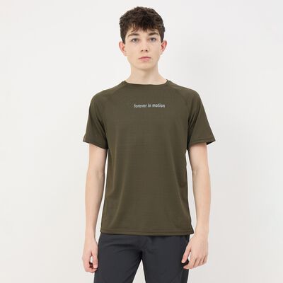 Men's Olive Crew Neck Athleisure T-Shirt