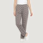 Women's Grey Straight Fit Solid Elastic Waist Pyjama, हल्का ग्रे, small