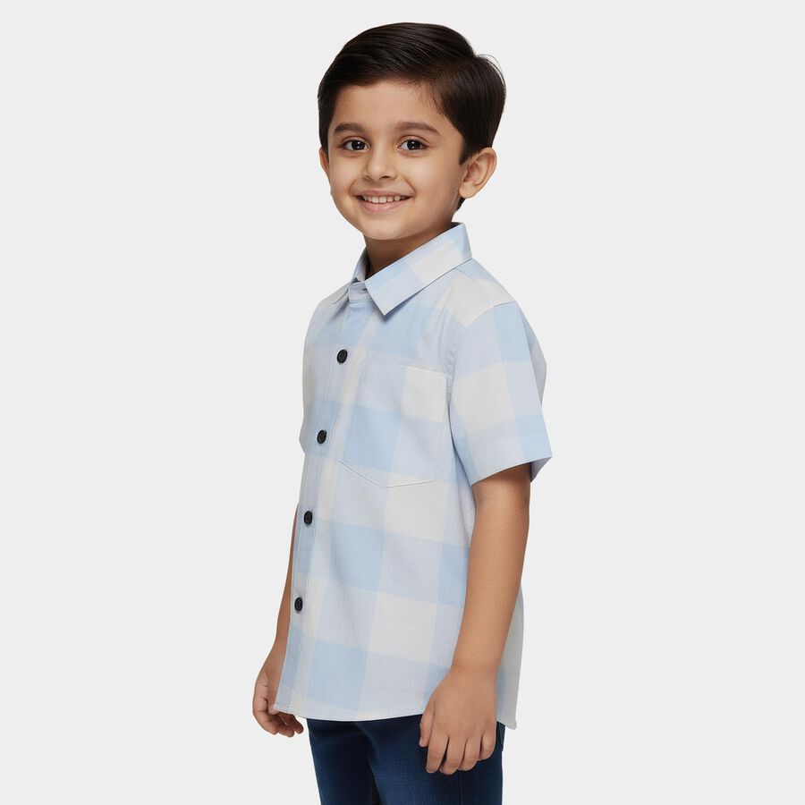 Boys Yellow Cotton Half Sleeve Classic Casual Shirt, Yellow, large