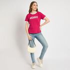 Ladies' Round Neck T-Shirt , रानी (फ्यूशिया), small