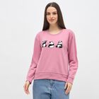 Women's Muted Pink Crew Neck Casual Sweatshirt, गुलाबी, small image number null