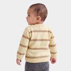 Infants' Beige Crew Neck Printed Pullover, गहरा पीला, small
