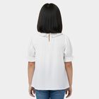 Girls Off-White Round Neck Casual T-Shirt, Off White, small