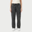 Women's Dark Grey Straight Fit Cargo Track Pants, गहरा ग्रे, small