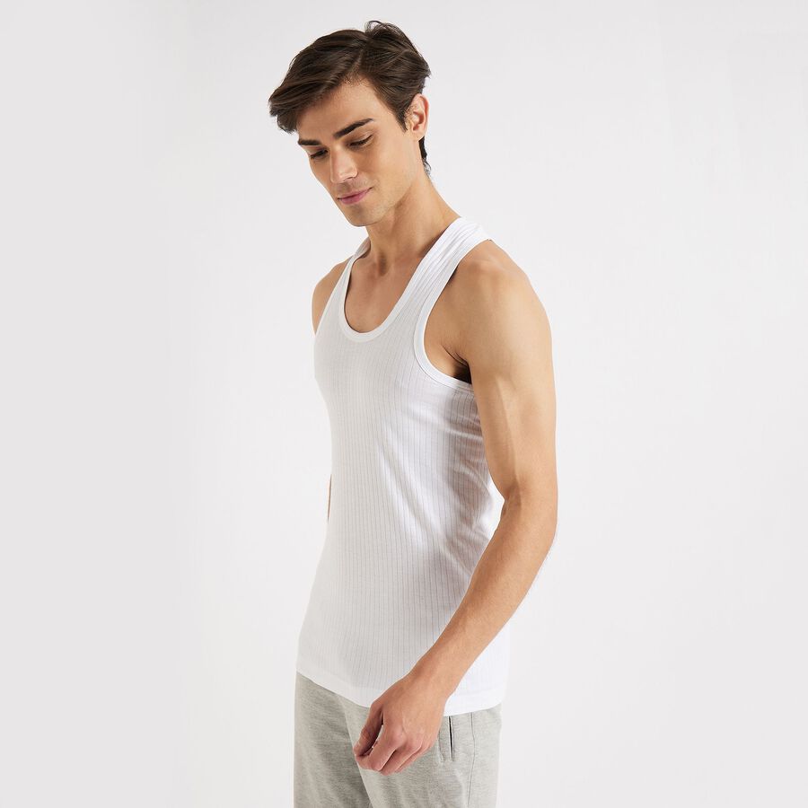 Men's Cotton Vest, White, large image number null