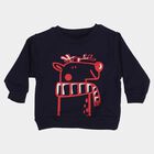 Infants' Navy Blue Crew Neck Pullover Sweatshirt, Navy Blue, small