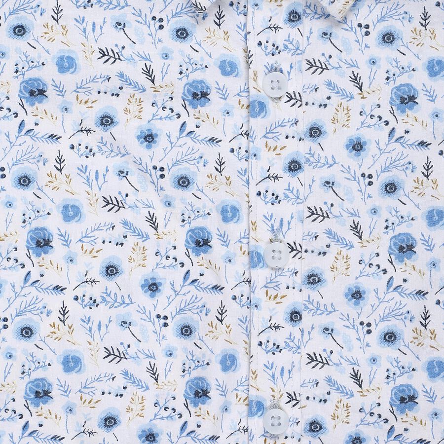 Boys Light Blue Cotton Half Sleeve Classic Casual Shirt, Light Blue, large